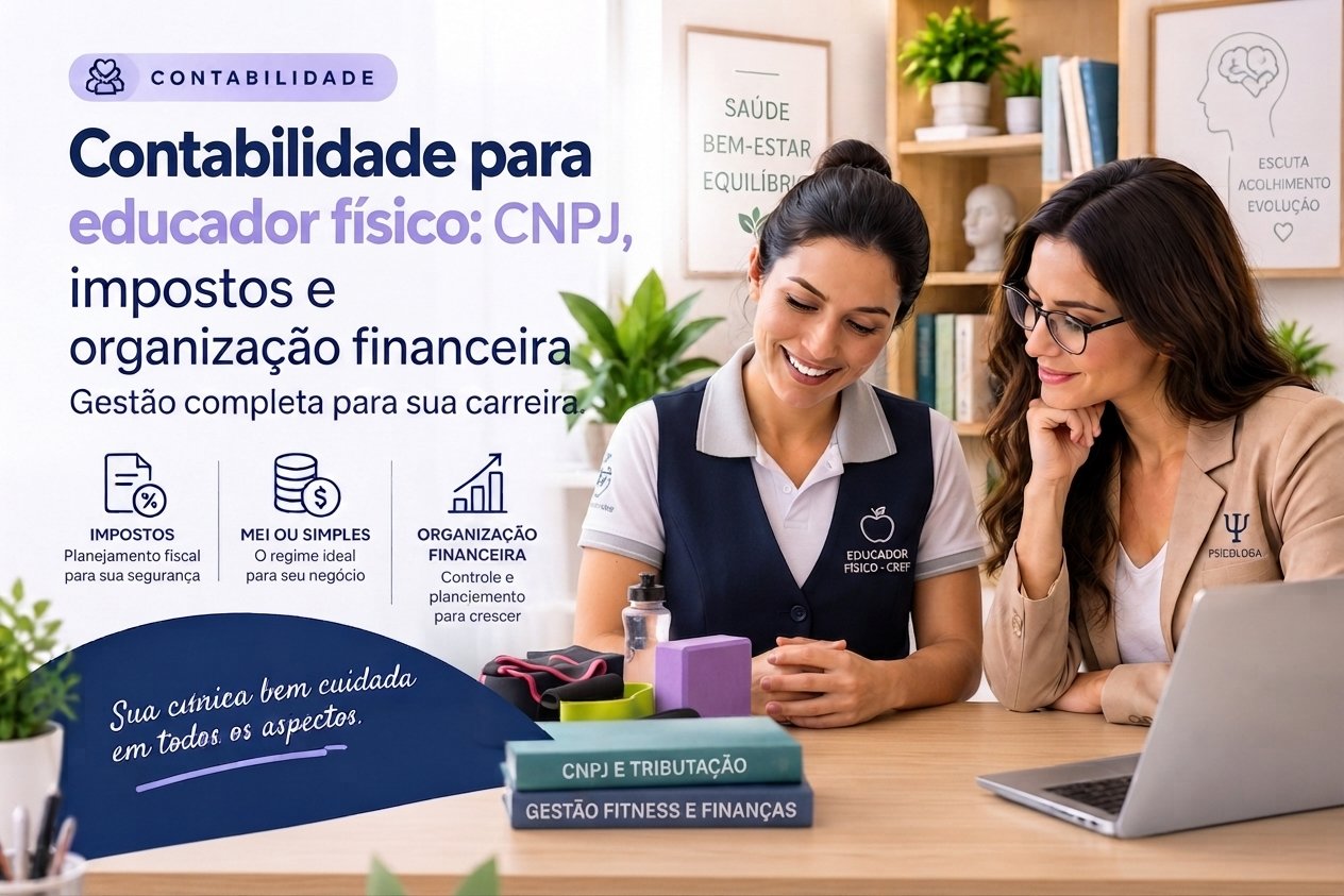 Contabilidade para nutricionista: CNPJ, impostos, Fator R e organização financeira